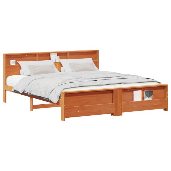 vidaXL Cadre de lit Brun cire 180 x 200 cm Bois d'ingénierie