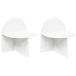 vidaXL Table de chevet 2 Pièces Blanc 40 x 35 5 x 45 5 cm