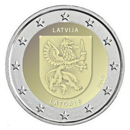 Monnaie 2 euros commémorative lettonie 2017 - armoirie de latgale