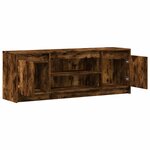 vidaXL Meuble TV avec LED chêne fumé 139 5x34x50 cm bois d'ingénierie