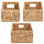 vidaXL Paniers de rangement 3 Pièces Naturel 40 x 30 x 18 cm