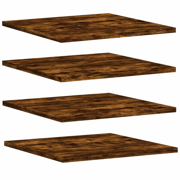 vidaXL Étagères murales 4 Pièces chêne fumé 40x40x1 5cm bois d'ingénierie