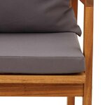 vidaXL Chaise de jardin avec coussin 2 Pièces Marron Bois d'acacia massif