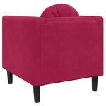 vidaXL Fauteuil avec coussin rouge bordeaux velours