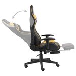 Vidaxl chaise de jeu pivotante avec repose-pied doré pvc