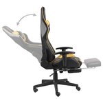 vidaXL Chaise de jeu pivotante avec repose-pied Doré PVC