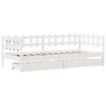 vidaXL Lit de jour et tiroirs sans matelas blanc 90x190 cm bois massif