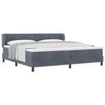 vidaXL Lit à ressorts avec matelas Gris foncé 200 x 200 cm Velours