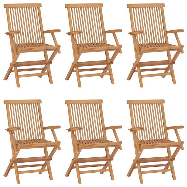 vidaXL Chaises pliables de jardin lot de 6 Bois de teck solide