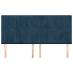 vidaXL Tête de lit Bleu foncé 200 x 5 x 118/128 cm Velours