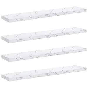 vidaXL Étagère Murale 4 Pièces Marbre blanc 120 x 23 5 x 4 cm
