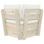 vidaXL Canapé d'angle palette de jardin avec coussins Épicéa imprégné