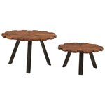 vidaXL Tables basses 2 Pièces bois massif récupéré et fer