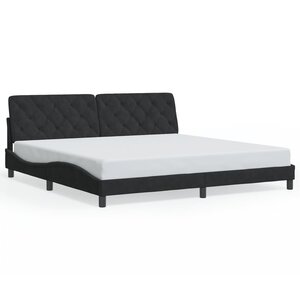 vidaXL Cadre de lit sans matelas noir 200x200 cm velours