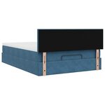 vidaXL Cadre de lit ottoman avec matelas bleu foncé 140x190 cm velours