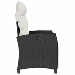 vidaXL Chaise de jardin inclinable avec table d'appoint noir polyrotin