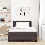 vidaXL Lit boxspring avec matelas Marron foncé 120 x 190 cm tissu