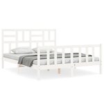 vidaXL Cadre de lit sans matelas blanc 160x200 cm bois de pin massif