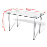 vidaXL Table de salle à manger et dessus de table en verre transparent