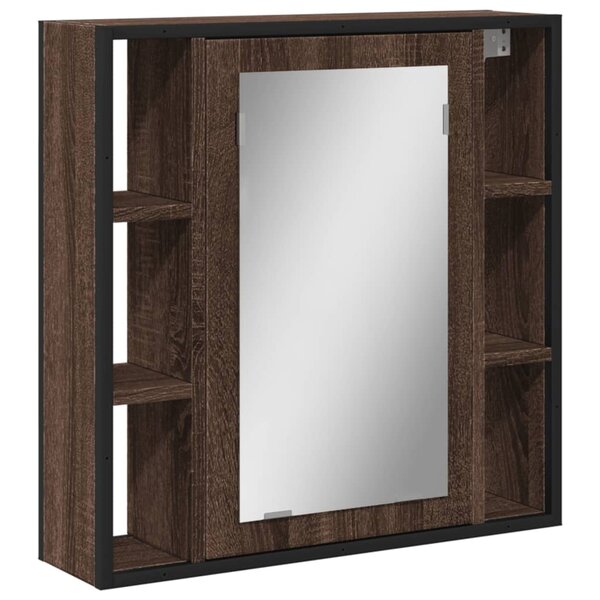 vidaXL Armoire à miroir de salle de bain chêne marron bois ingénierie