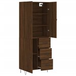 vidaXL Buffet haut Chêne marron 69 5x34x180 cm Bois d'ingénierie
