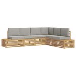 vidaXL Ensemble de canapés d'extérieur 6 Pièce Blanc et gris clair