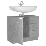 vidaXL Armoire d'évier Gris béton 63x30x54 cm Bois d'ingénierie