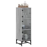 vidaXL Buffet avec portes en verre sonoma gris 35x37x120 cm