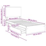 vidaXL Lit de Rangement Gris Sonoma 100 x 200 cm Bois d'ingénierie