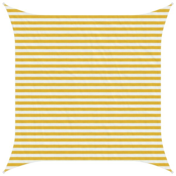 vidaXL Voile d'ombre Jaune et blanc 3 x 3 m HDPE