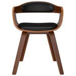 vidaXL Chaises à manger lot de 2 noir bois courbé et similicuir