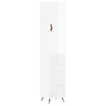 vidaXL Buffet haut Blanc brillant 34 5x34x180 cm Bois d'ingénierie