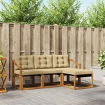 vidaXL Ensemble de canapés d'extérieur 4 Pièces Naturel et Beige