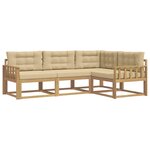 vidaXL Ensemble de canapés d'extérieur 3 Pièces Blanc et Beige Polyester