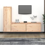 vidaXL Meubles TV 3 Pièces Bois massif de pin