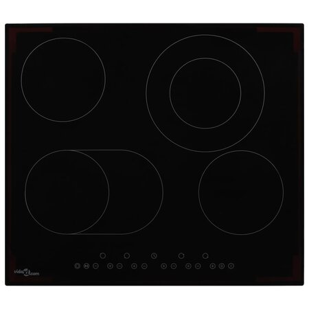 vidaXL Plaque de cuisson Céramique 4 brûleurs Contrôle tactile 6600 W