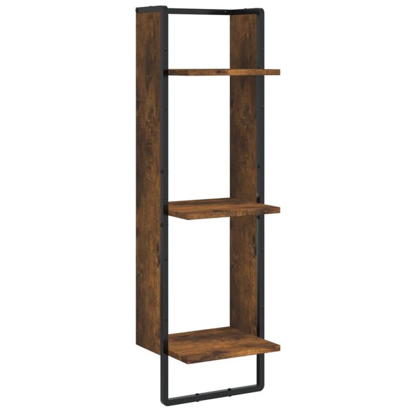 vidaXL Étagère murale 3 niveaux chêne fumé 30x25x100cm bois ingénierie