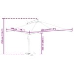 vidaXL Parasol de jardin en porte-à-faux avec mât en bois blanc sable