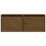 vidaXL Armoires murales 2Pièces Marron miel 45x30x35cm Bois de pin massif