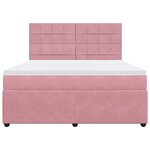 vidaXL Sommier à lattes de lit avec matelas Rose 180x200 cm Velours