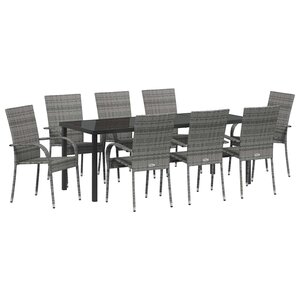 vidaXL Ensemble de salle à manger pour jardin 5 Pièces Gris