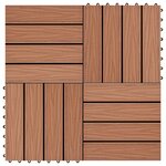 vidaXL Carreau de terrasse 11 Pièces Marron Clair 30 x 30 cm WPC