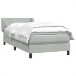vidaXL Sommier à lattes de lit et matelas gris clair 80x210 cm velours