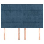 vidaXL Tête de lit Bleu foncé 144 x 5 x 118/128 cm Velours