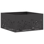 brasero vidaXL carré noir 60x60x30 cm en acier