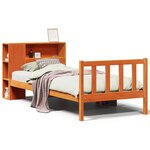 vidaXL Lit bibliothèque sans matelas cire marron 100x200 cm pin massif