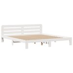 vidaXL Lit bibliothèque sans matelas blanc 180x200 cm bois pin massif
