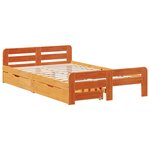 vidaXL Cadre de lit sans matelas cire marron 120x200cm bois pin massif