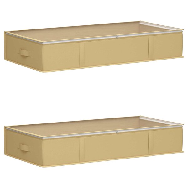 vidaXL Boîte de rangement avec fenêtre transparente 2 Pièces Crème