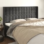 vidaXL Tête de lit avec oreilles Gris foncé 183x16x118/128 cm Velours